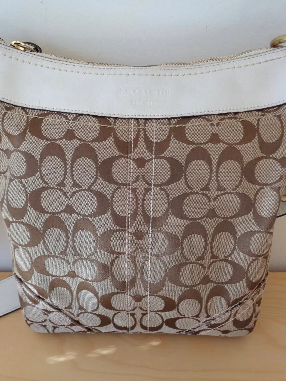 Vintage Coach Signature Duffle Bag Convertible Crossbody Khaki 10403 Like New